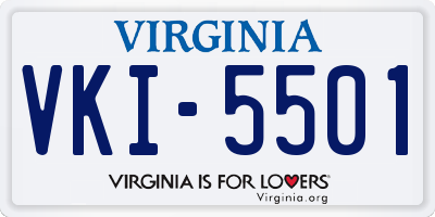 VA license plate VKI5501