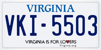 VA license plate VKI5503