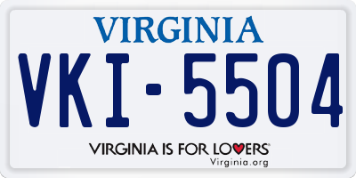 VA license plate VKI5504