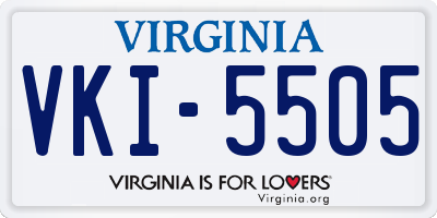 VA license plate VKI5505