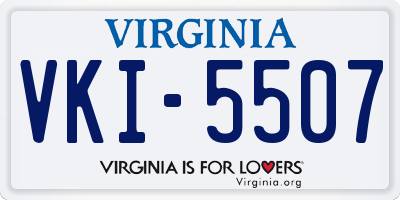 VA license plate VKI5507