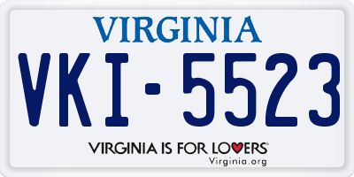VA license plate VKI5523