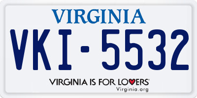 VA license plate VKI5532