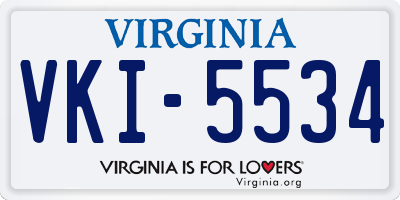 VA license plate VKI5534