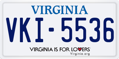 VA license plate VKI5536