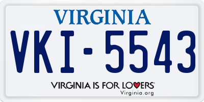 VA license plate VKI5543