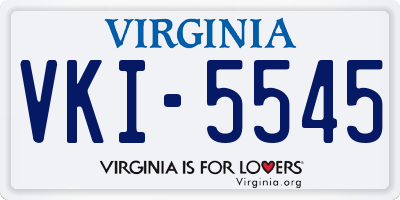 VA license plate VKI5545