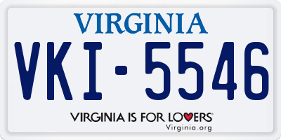 VA license plate VKI5546