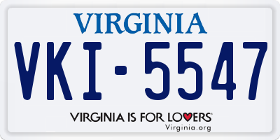 VA license plate VKI5547