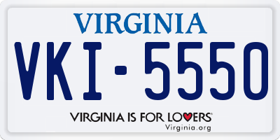 VA license plate VKI5550