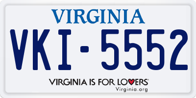 VA license plate VKI5552