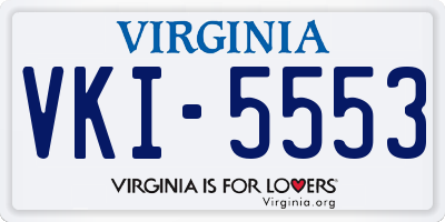 VA license plate VKI5553