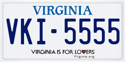 VA license plate VKI5555