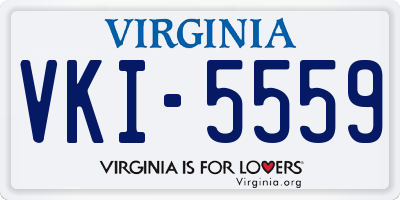 VA license plate VKI5559