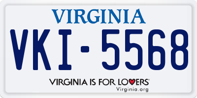 VA license plate VKI5568