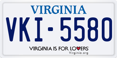 VA license plate VKI5580