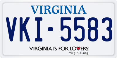 VA license plate VKI5583