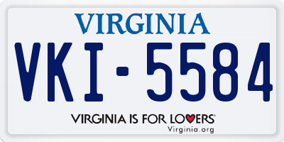 VA license plate VKI5584