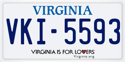VA license plate VKI5593