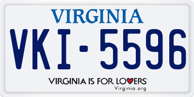 VA license plate VKI5596