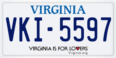 VA license plate VKI5597