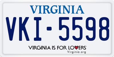 VA license plate VKI5598