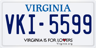 VA license plate VKI5599