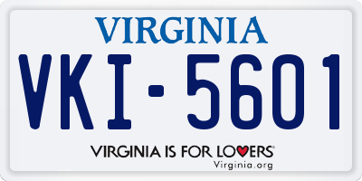 VA license plate VKI5601