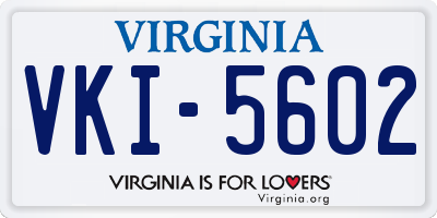 VA license plate VKI5602