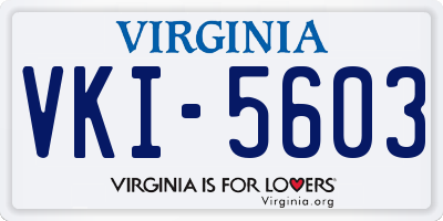 VA license plate VKI5603