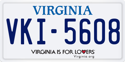 VA license plate VKI5608