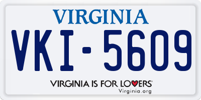 VA license plate VKI5609