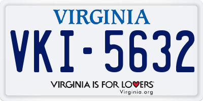 VA license plate VKI5632