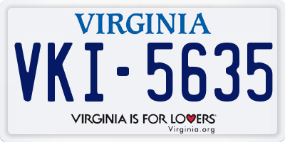 VA license plate VKI5635