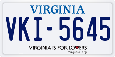 VA license plate VKI5645