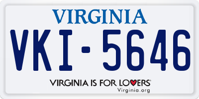 VA license plate VKI5646