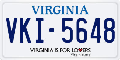 VA license plate VKI5648