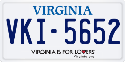 VA license plate VKI5652