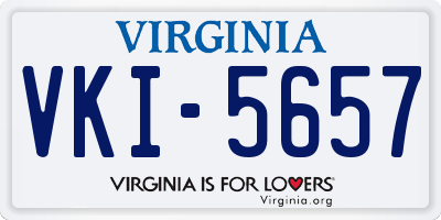 VA license plate VKI5657