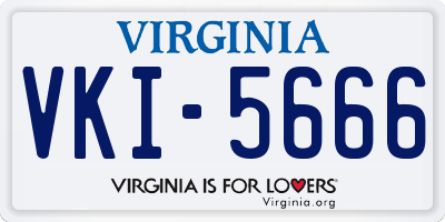 VA license plate VKI5666