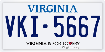 VA license plate VKI5667