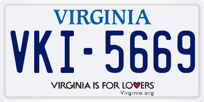 VA license plate VKI5669