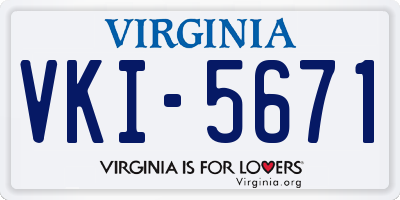 VA license plate VKI5671