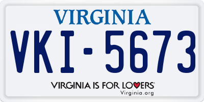 VA license plate VKI5673