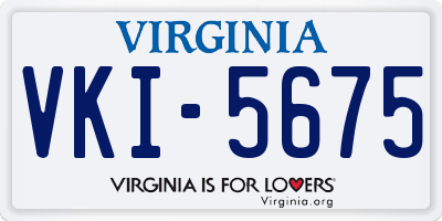 VA license plate VKI5675