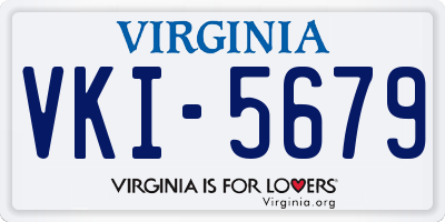 VA license plate VKI5679