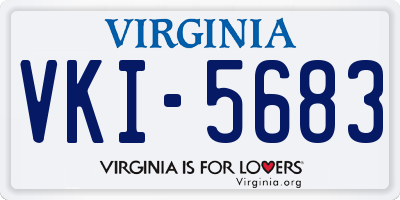 VA license plate VKI5683