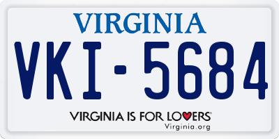 VA license plate VKI5684