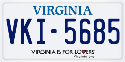 VA license plate VKI5685