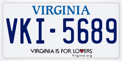 VA license plate VKI5689